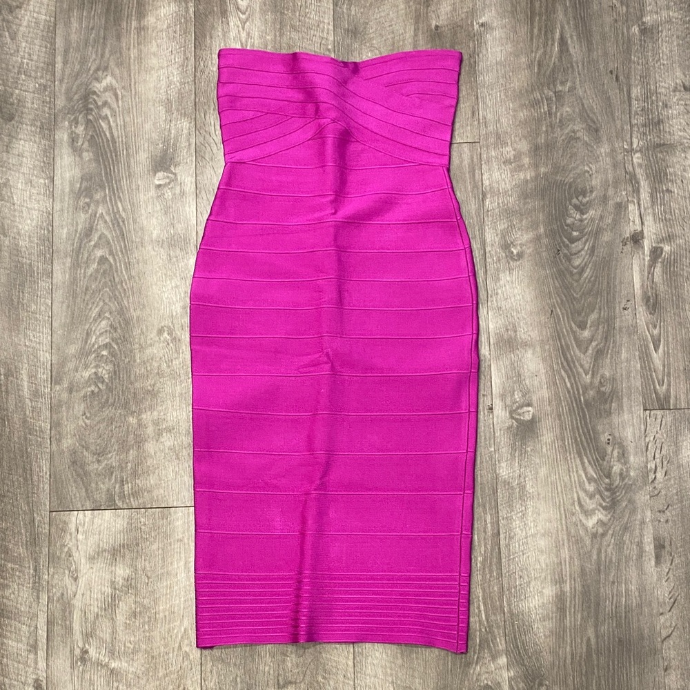 Vibrant Strapless Fuchsia Dress Bandage